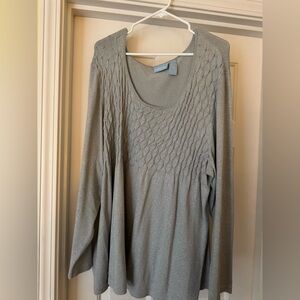 Liz & Me Shimmering Gray Top